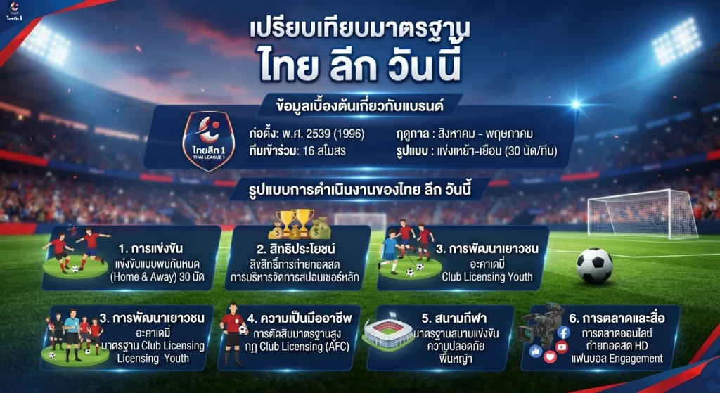 เปรียบเทียบมาตรฐาน ไทย ลีก วัน นี้